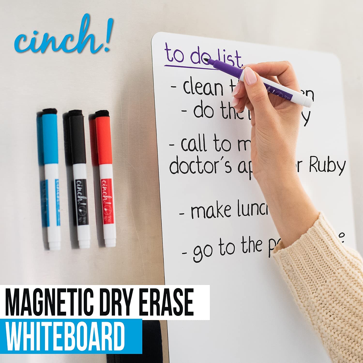 Prefer Green Magnetic Dry Eraser White Board Sheet for Kitchen Refrigerator with Stain Resistant Technology, Organizer & Planner Whiteboard